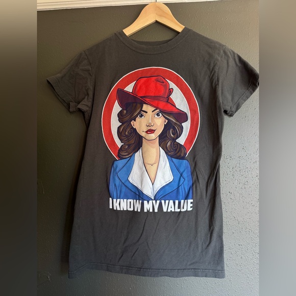 Teefury Tops - Marvel/Peggy Carter T-Shirt XL